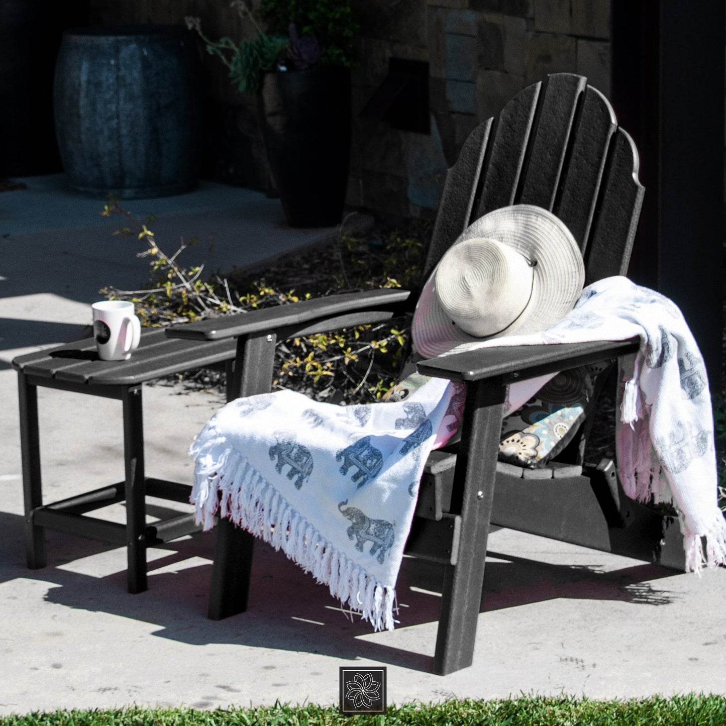 PolyTEAK New Tradition Folding Adirondack Chair by ResinTeak