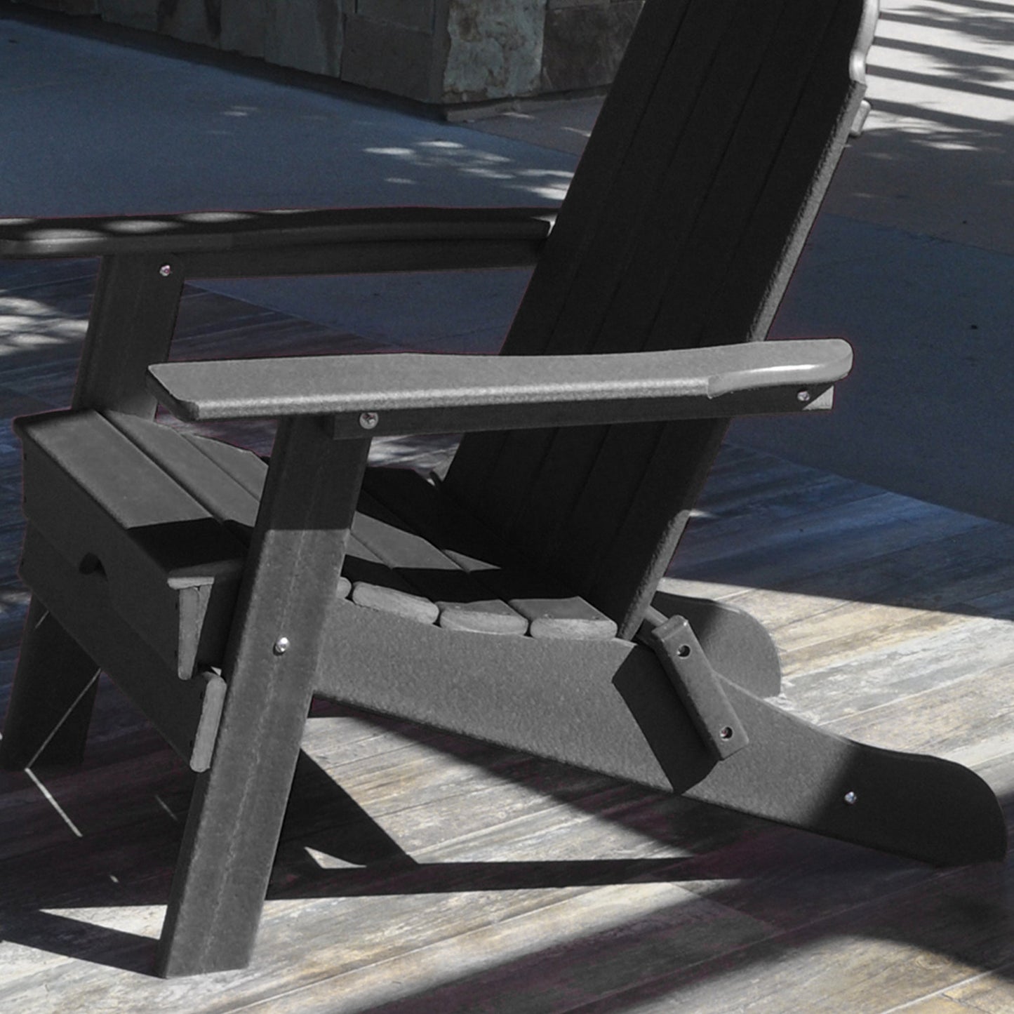 PolyTEAK New Tradition Folding Adirondack Chair by ResinTeak