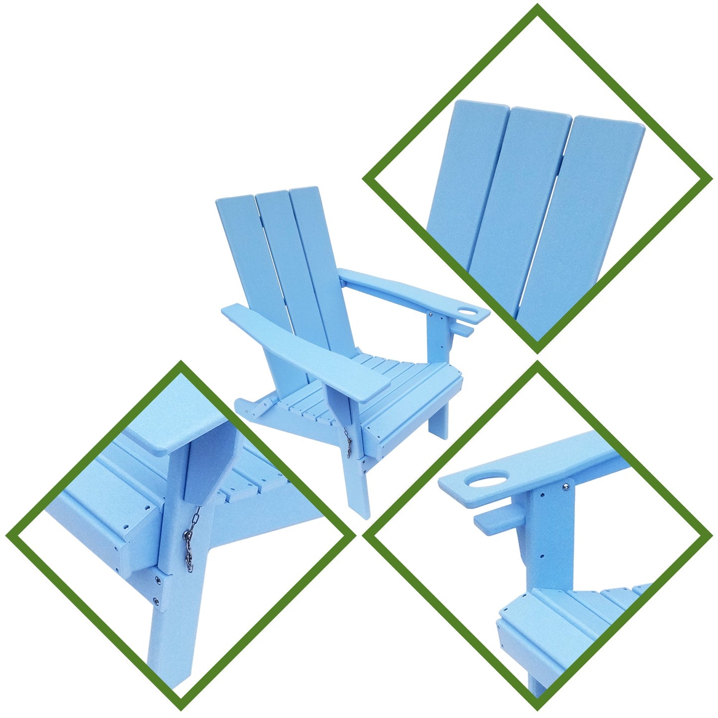 PolyTEAK RESINTEAK Newport Adirondack Folding Chair
