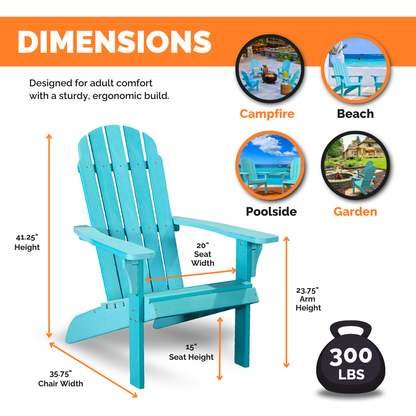 PolyTEAK Traditional Element Adirondack Chair