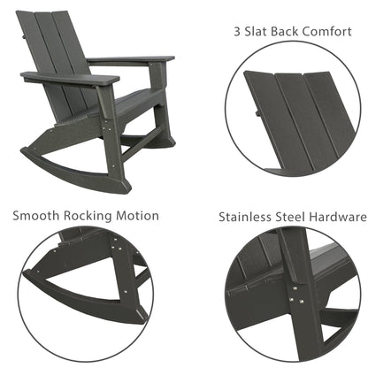 PolyTEAK RESINTEAK Modern Adirondack Rocking Chair