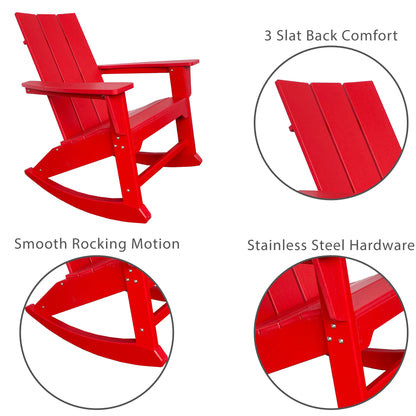 PolyTEAK RESINTEAK Modern Adirondack Rocking Chair