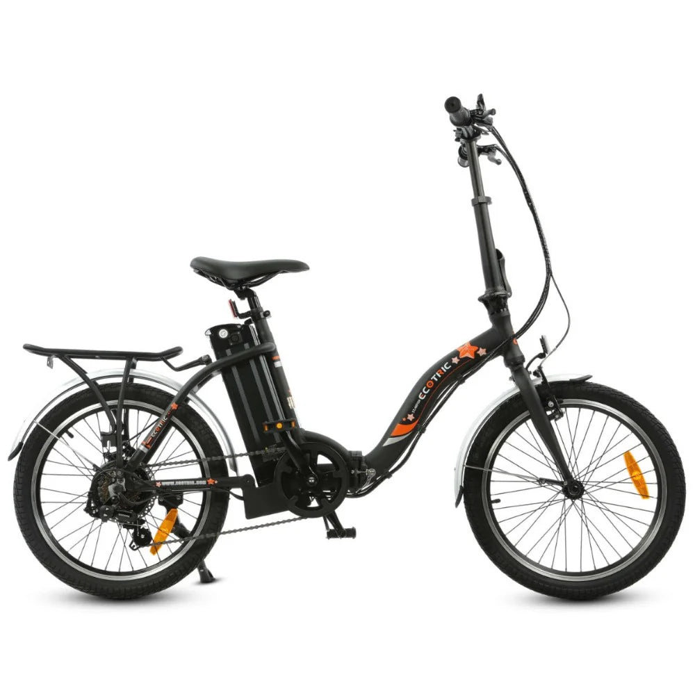Ecotric UL Certified Starfish 20" 350W Class 2 Portable and Folding Electric Bike - Matt Black