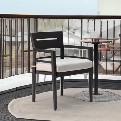 PolyTEAK Aluminum Outdoor Patio Dining Chairs with Plush Cushions (Set of 4)
