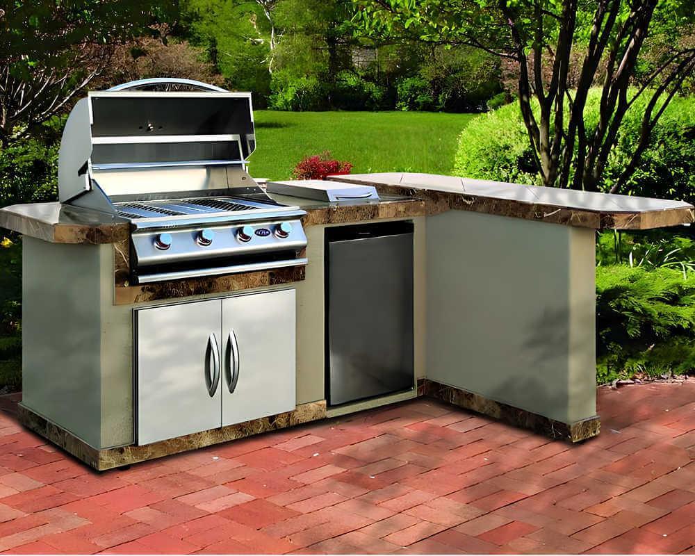 Cal Flame Malibu Q 8 Ft. L-Shaped BBQ Grill Island - BBK-830