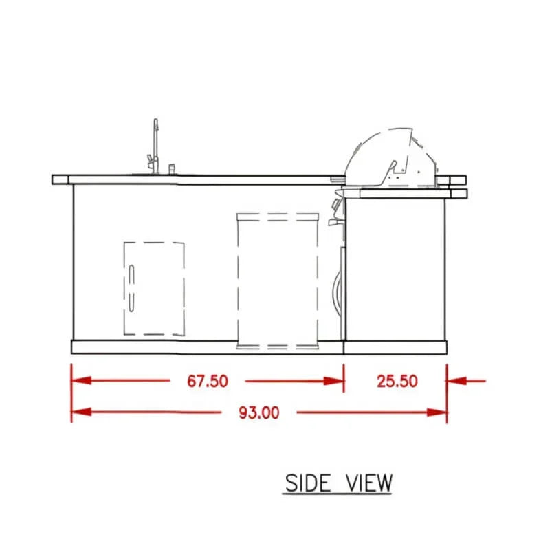 Cal Flame Carmel Q 8 Ft. L-Shaped Outdoor BBQ Kitchen Island - BBK870