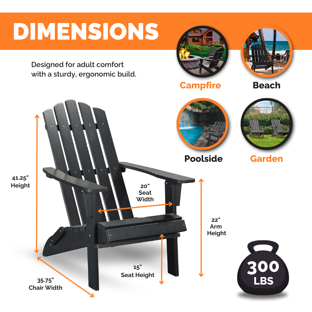 PolyTEAK Classic Folding Adirondack Chair