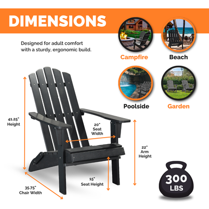 PolyTEAK Classic Folding Adirondack Chair