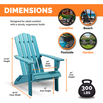 PolyTEAK Classic Folding Adirondack Chair