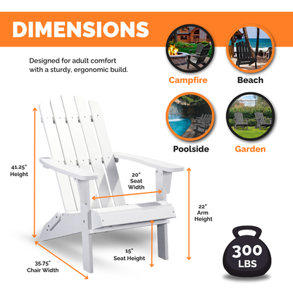 PolyTEAK Classic Folding Adirondack Chair