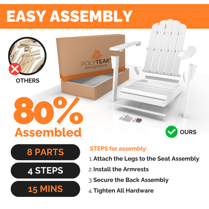 PolyTEAK Classic Folding Adirondack Chair