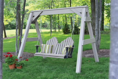 Berlin Gardens Cozi Back Poly Adirondack Double Swing (zinc chains)