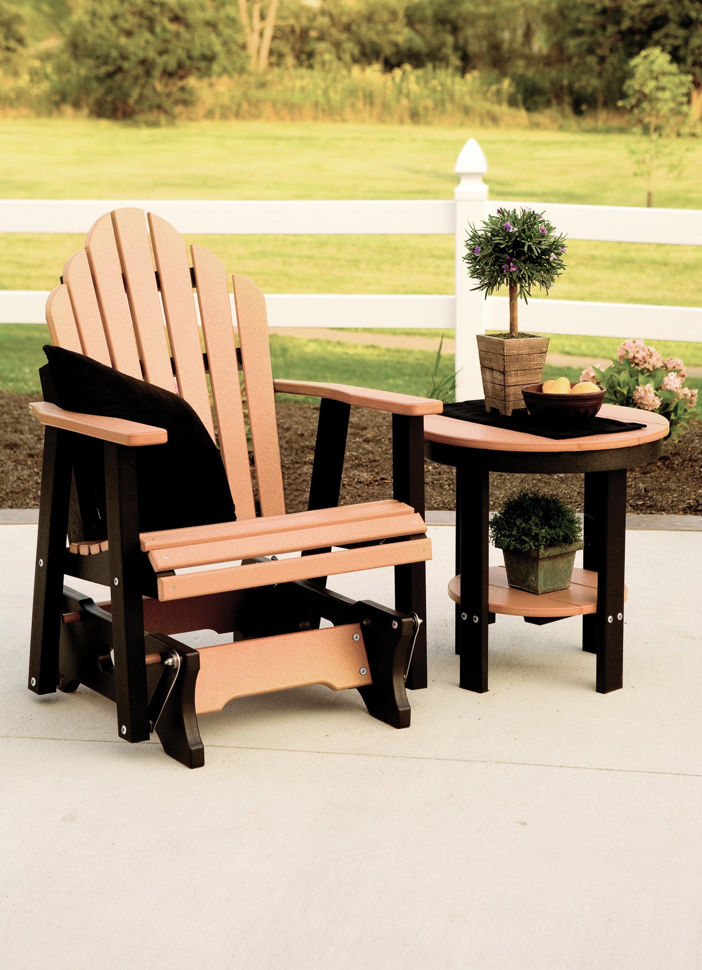 Berlin Gardens Cozi Back Poly Adirondack Single Glider