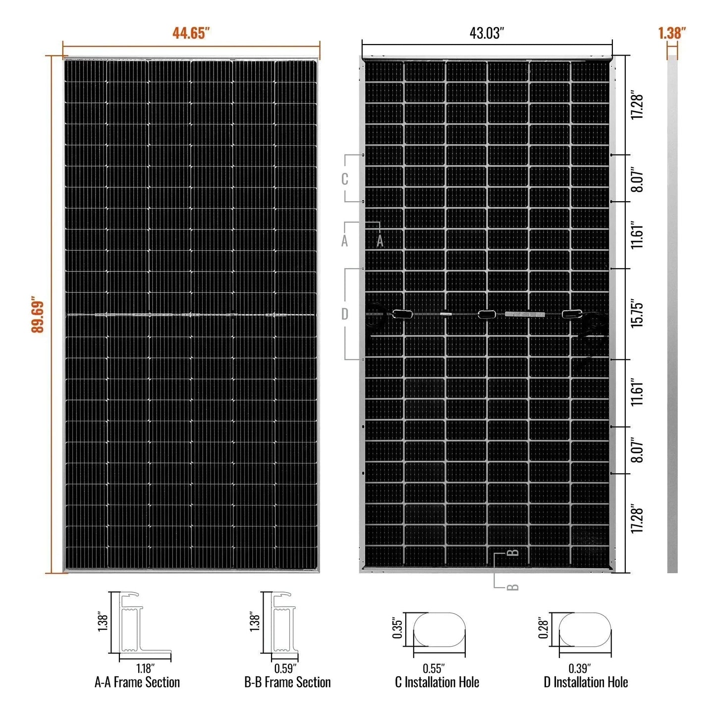 Rich Solar MEGA 550 Watt Solar Panel | Premium Grid-tie or Off-grid Solar Panel for Residential, Commercial, Agriculture