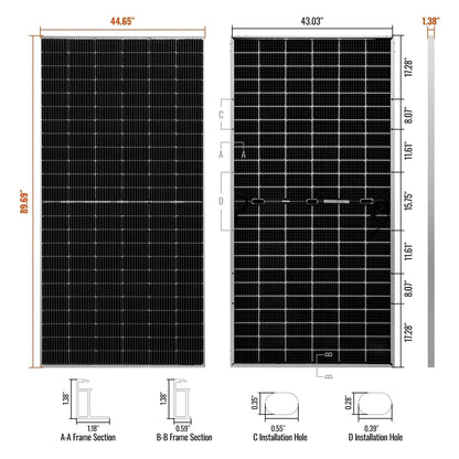 Rich Solar MEGA 550 Watt Solar Panel | Premium Grid-tie or Off-grid Solar Panel for Residential, Commercial, Agriculture
