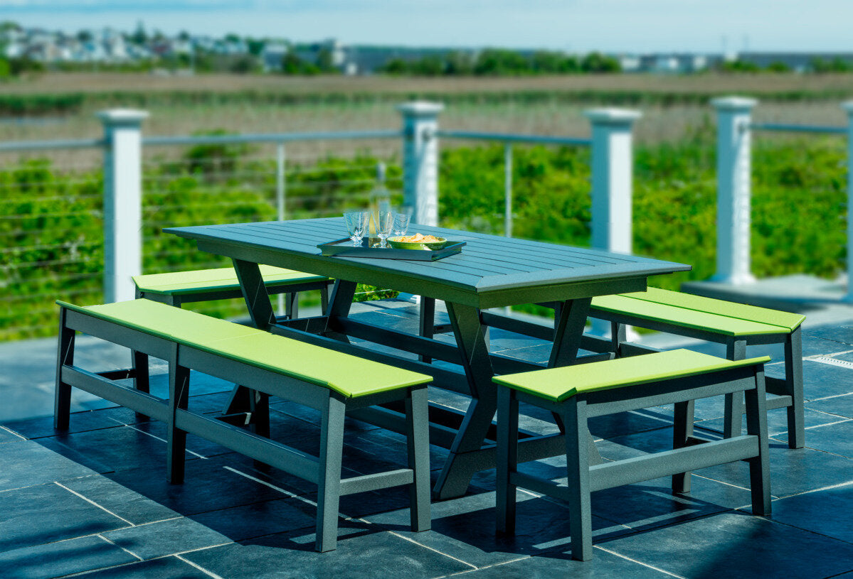 seaside casual table and benches