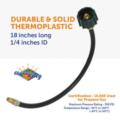 Flame King 18 Inch RV Or Trailer Propane Tank Pigtail Hose Connector