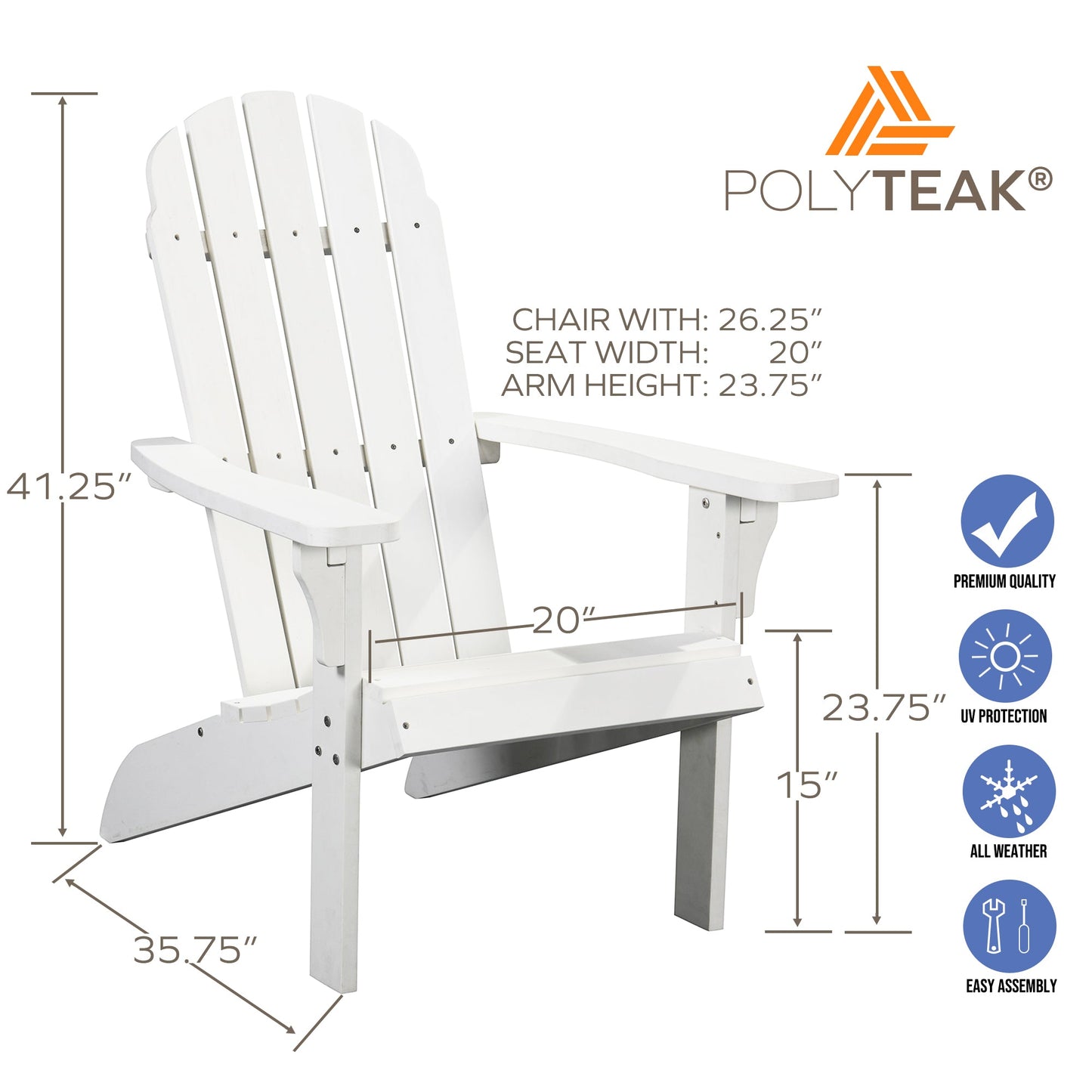 PolyTEAK Traditional Element Adirondack Chair