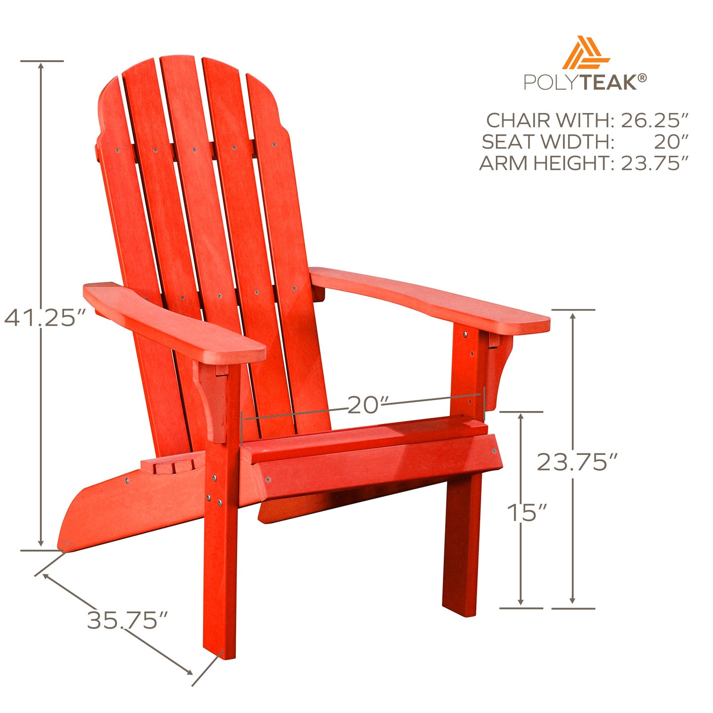 PolyTEAK Traditional Element Adirondack Chair
