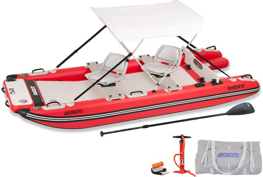 Sea Eagle FastCat12 Catamaran Pontoon Swivel Seat Canopy Package