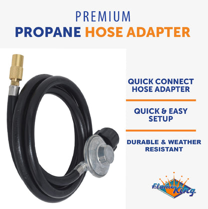 Flame King Regulator Hose Adapter Connect to 20Lb Tank for 17 and 22 inch Tabletop Grill Griddle, 6 Feet