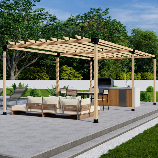 DIY Pergola Bracket Kit for a Freestanding Pergola With Roof Rafters - Any Size Up to 24' x 12'
