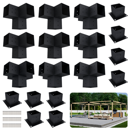 DIY Pergola Bracket Kit for a Freestanding Pergola Frame - Any Size Up to 24' x 24'
