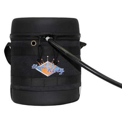 Flame King Propane Gas Hauler Kit 3lb Empty Propane Tank, Adapter Hose and Insulated Protective Carry Case