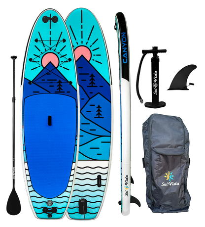 SolVida GrandSol Canyon Pack: 11' 4'' Inflatable Paddle Board + Paddle, Pump, Detachable Fin, & Carrying Case