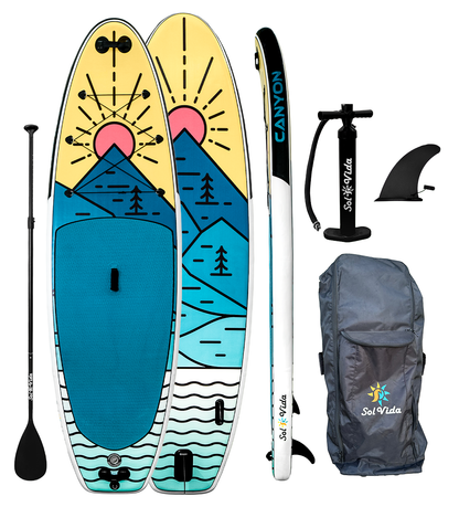 SolVida GrandSol Canyon Pack: 11' 4'' Inflatable Paddle Board + Paddle, Pump, Detachable Fin, & Carrying Case