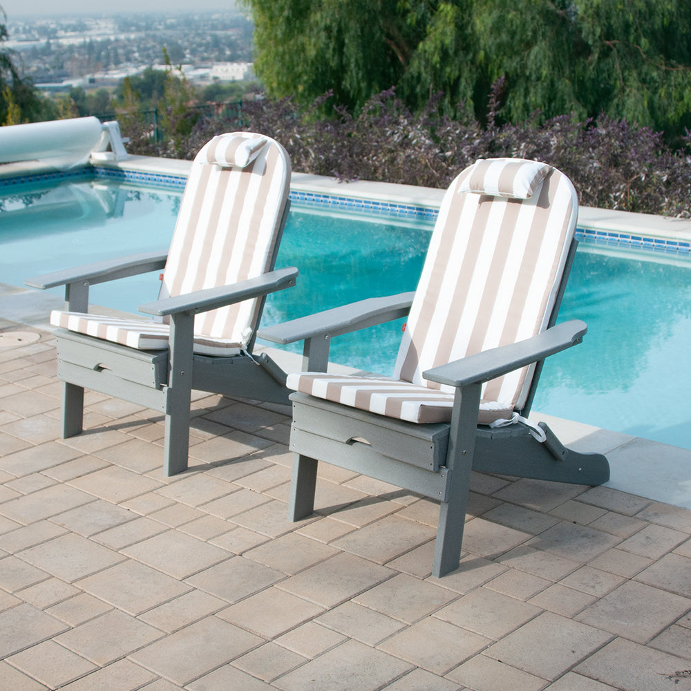 PolyTEAK New Tradition Folding Adirondack Chair by ResinTeak