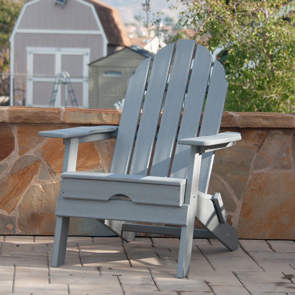 PolyTEAK New Tradition Folding Adirondack Chair by ResinTeak
