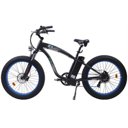 Ecotric Hammer Class 2 Electric Fat Tire 48V 750W Beach Snow Bike-Matte Black and Blue