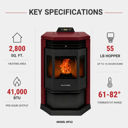 ComfortBilt HP22 Pellet Stove Burgundy  Special Buy!!!