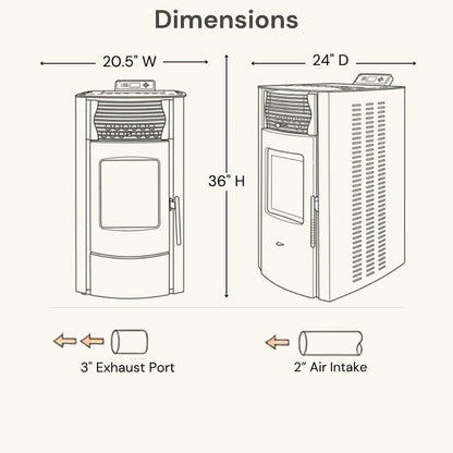 ComfortBilt HP50S Pellet Stove - Arctic White