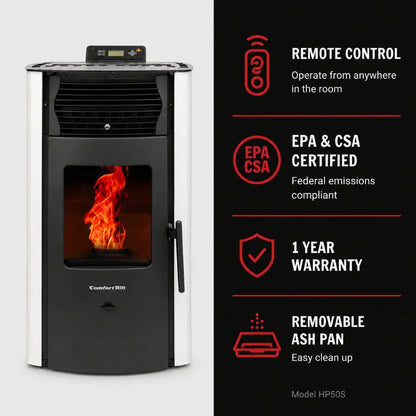 ComfortBilt HP50S Pellet Stove - Arctic White