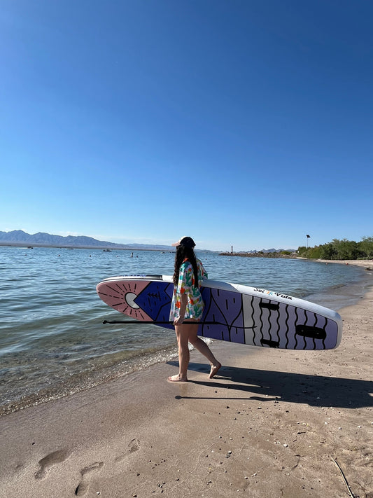 SolVida VidaGlide Canyon Pack: 10' 6'' Inflatable Paddle Board + Paddle, Pump, Detachable Fin, & Carrying Case