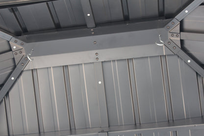 Ainfox 10x12 Double Roof Iron Gazebo With Classic Thin Mosquito Net