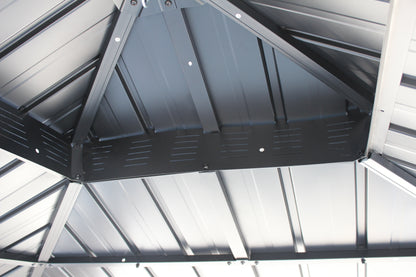 Ainfox 10x12 Double Roof Iron Gazebo With Classic Thin Mosquito Net