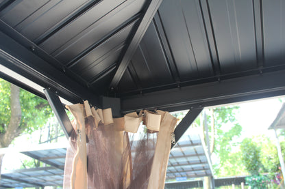 Ainfox 10x12 Double Roof Iron Gazebo With Classic Thin Mosquito Net