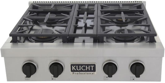 Kucht 30" 4 Burners Stainless Propane Cooktop, KFX309T/LP-K