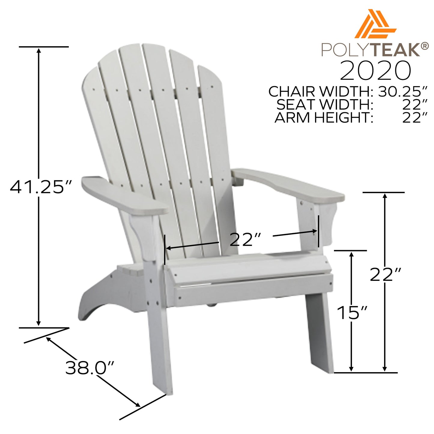 PolyTEAK King Size Adirondack Chair
