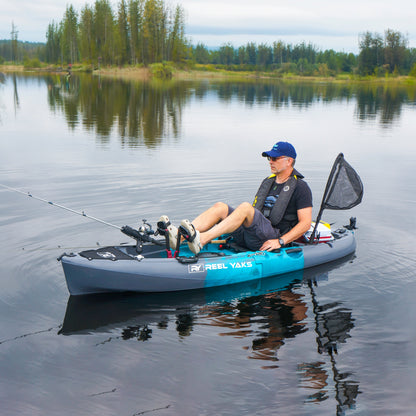 Reel Yaks 9.5ft Raptor Modular Fin Drive Pedal Fishing Kayak | 380lbs Capacity | 2 Piece