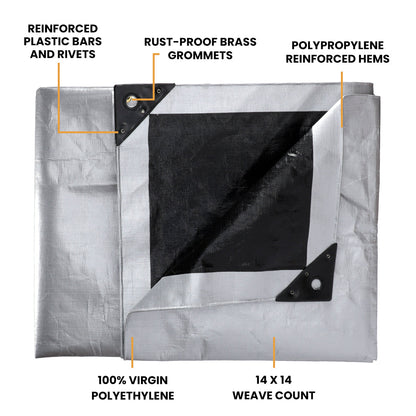 White Duck Outdoors Heavy Duty Poly Tarp 10 mil, 6 oz.