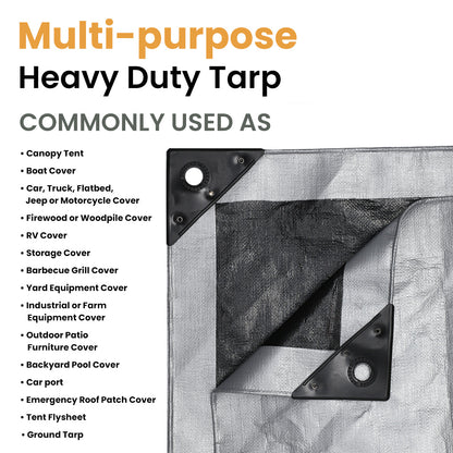 White Duck Outdoors Heavy Duty Poly Tarp 10 mil, 6 oz.
