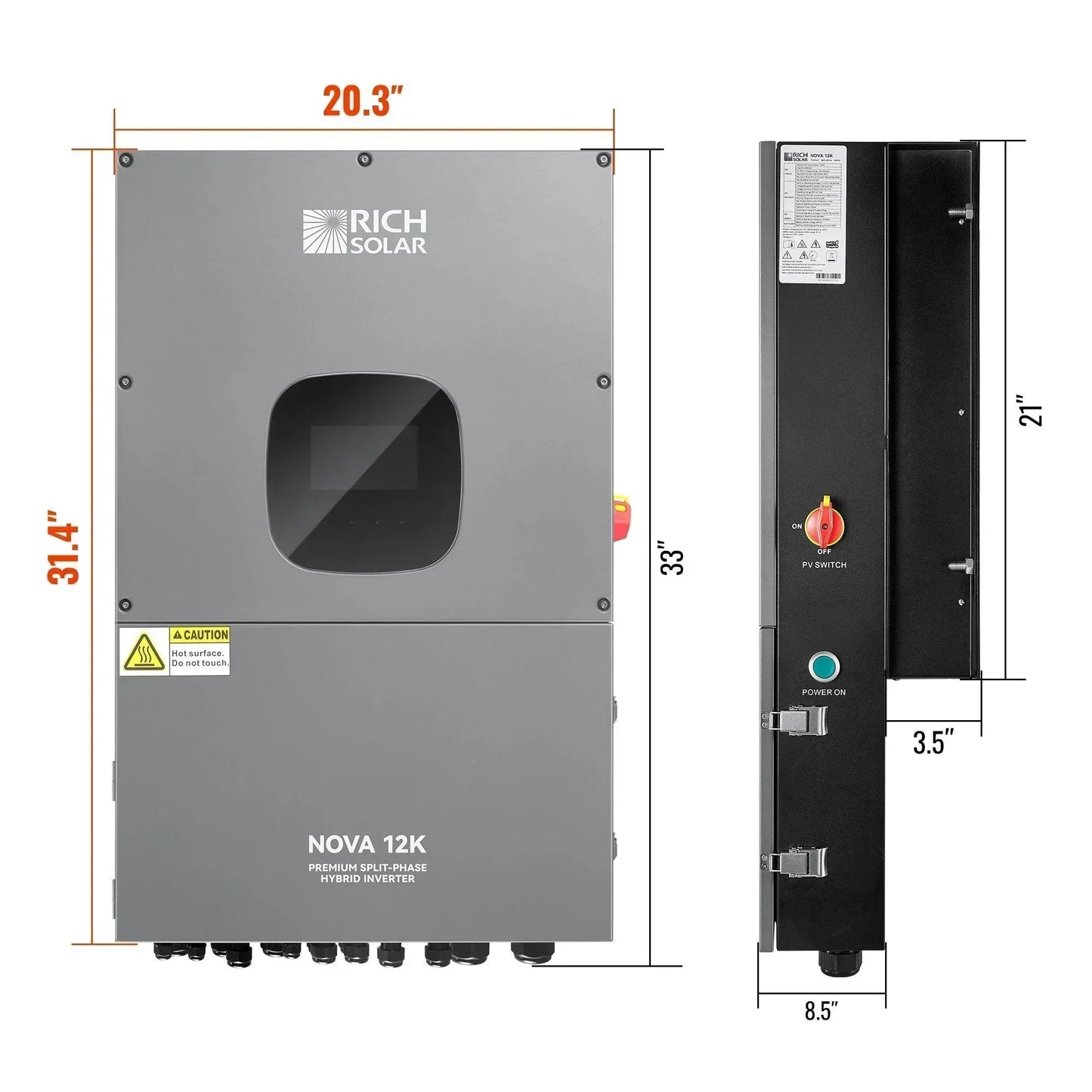 Rich Solar NOVA 12K 12000 Watt 48V Split Phase Hybrid Inverter UL Certified