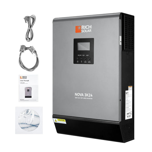Rich Solar NOVA MAX 3K | 3000W 24V Hybrid Inverter for RVs, Trailers, Campers, Vans, Trucks, Overlanders, Boats