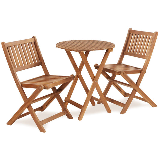 PolyTEAK 3 Piece Acacia Wood Outdoor Bistro Set