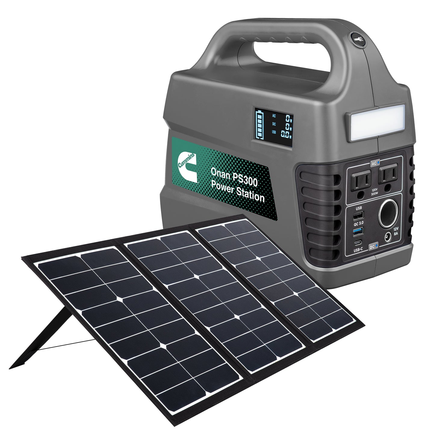 cummins onan ps300 power station with 60 watt solar panel bundle