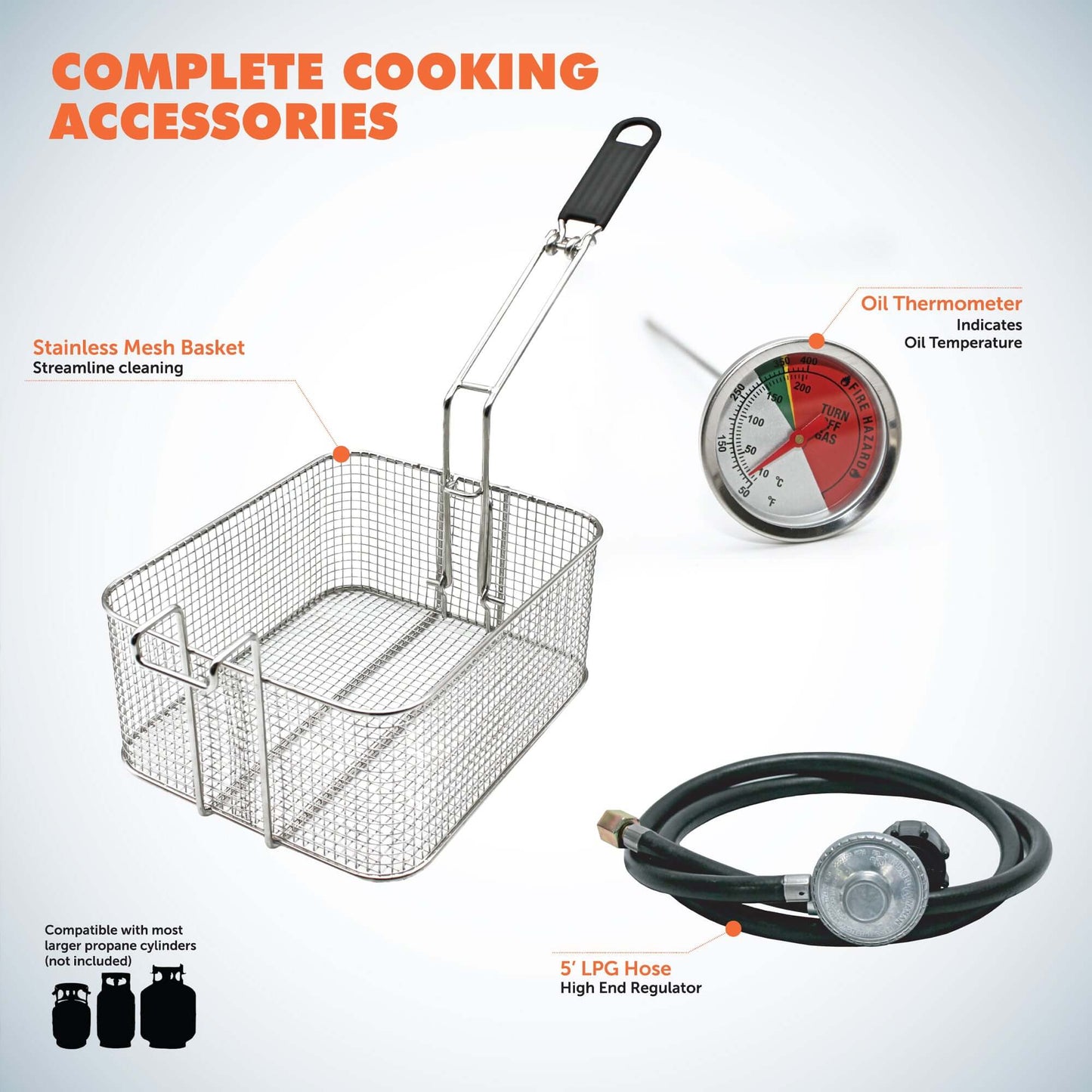 Flame King Proleo Portable Propane Deep Fryer
